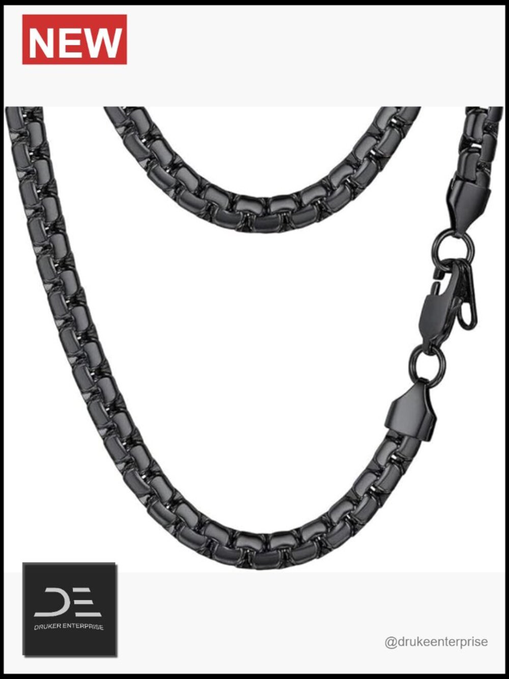 Stainless Steel Flat Box Link Chain Necklace, Hypoallergenic, 14-30 inch